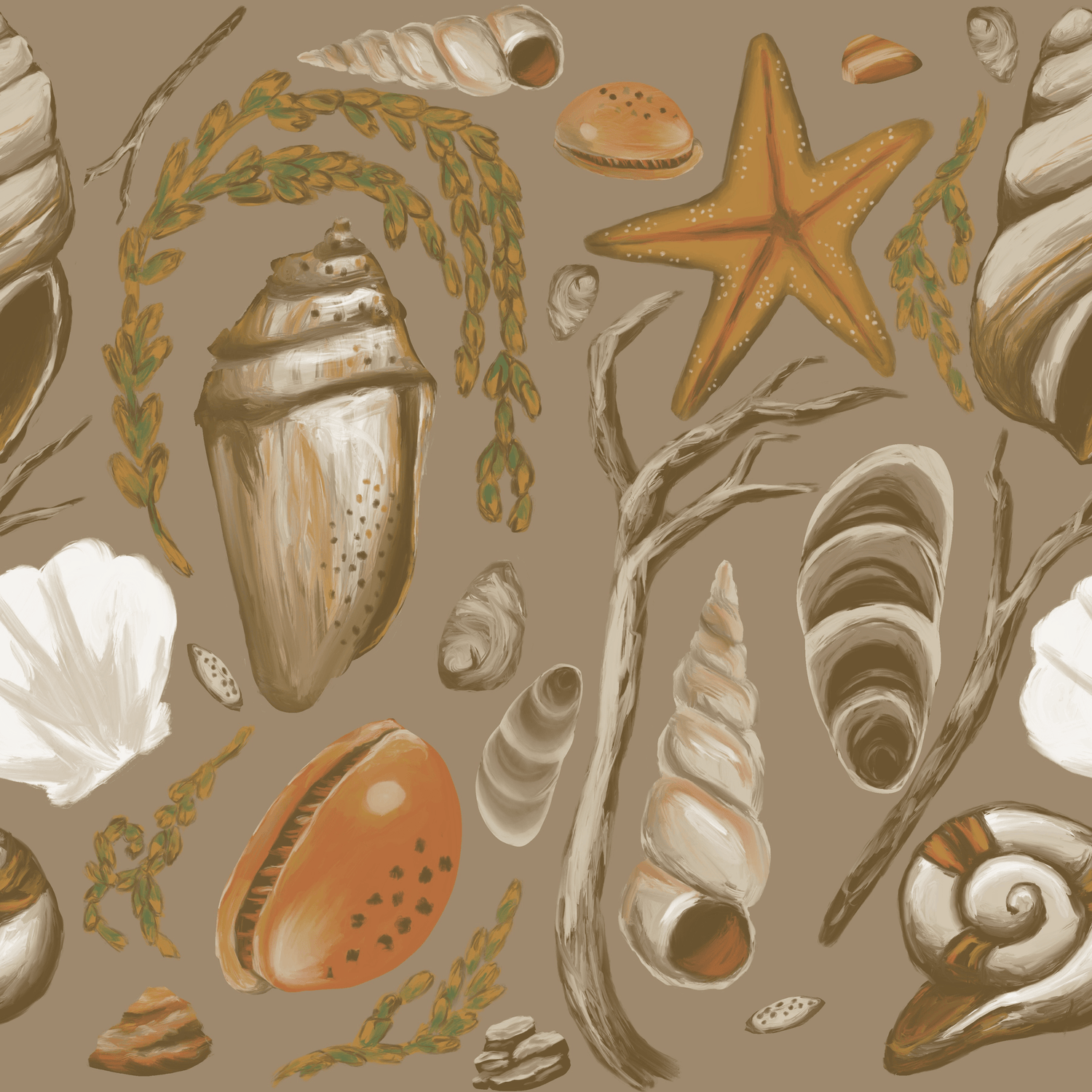 Scattered Seashells Collection- Individual - Turkey Trail Treasures